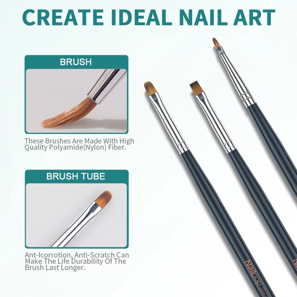 NailPop Nail Art Brush with Wood Handle – Gel Builder & Drawing Tools | NailPop Elite