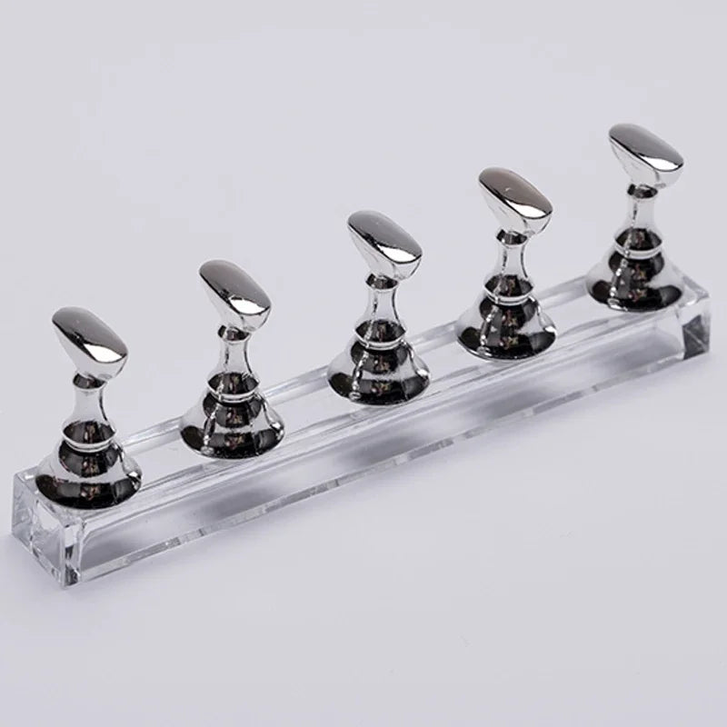 NailPop 5PCS False Nail Tips Practice Display Stand Set – Magnetic Chess Board for Gel & Polish Color Display