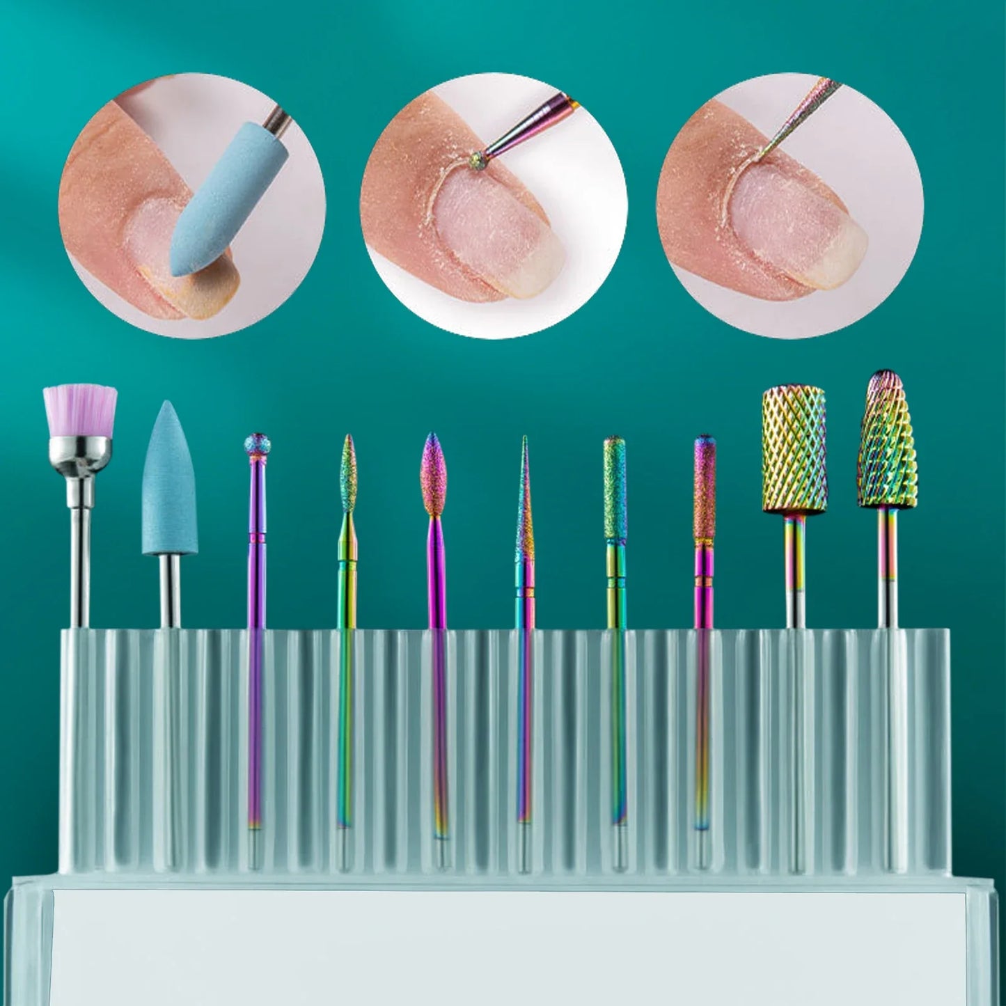 Nail drill bits set for manicure machine equipment – NailPop Elite