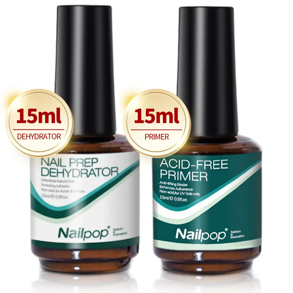 NailPop Nail Dehydrator and Primer – Acid-Free Nail Prep for Acrylic & Gel | NailPop Elite