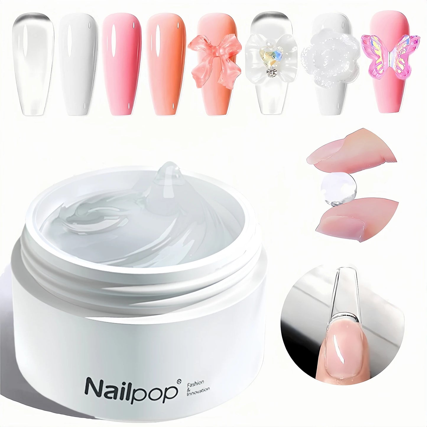 NailPop Solid Builder Gel – Non-Sticky Sculpting Gel for 3D Nail Art | NailPop Elite