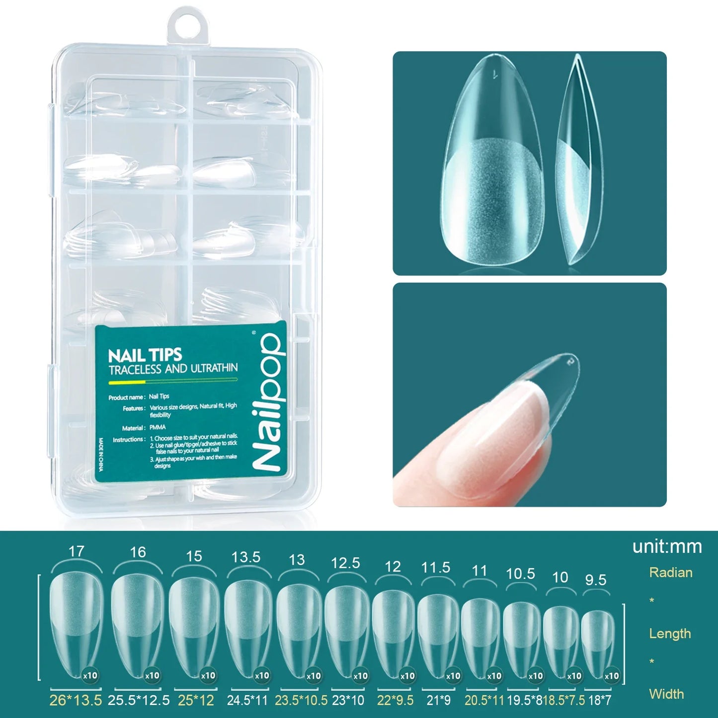 NailPop Soft Gel Tips – Short & Medium Length Acrylic Artificial Nail Capsules | NailPop Elite