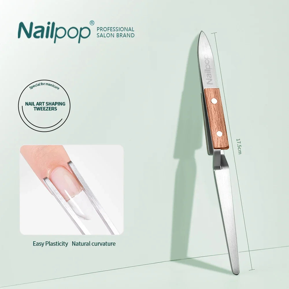 NailPop Nail Pinching Tool – C Curve Nail Extension Clips & False Nail Shaping Tweezers for Professional Manicure