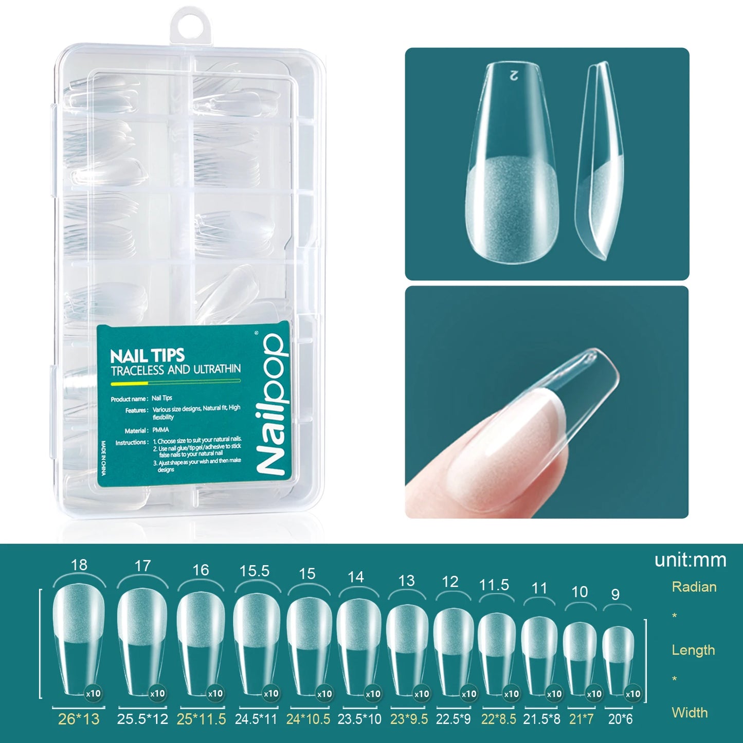 NailPop Soft Gel Tips – Short & Medium Length Acrylic Artificial Nail Capsules | NailPop Elite