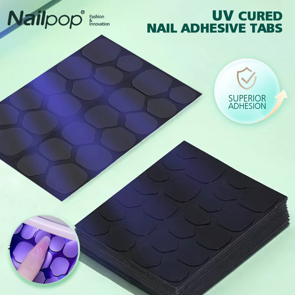 UV cured nail adhesive tabs 240pcs super sticky jelly glue – NailPop Elite
