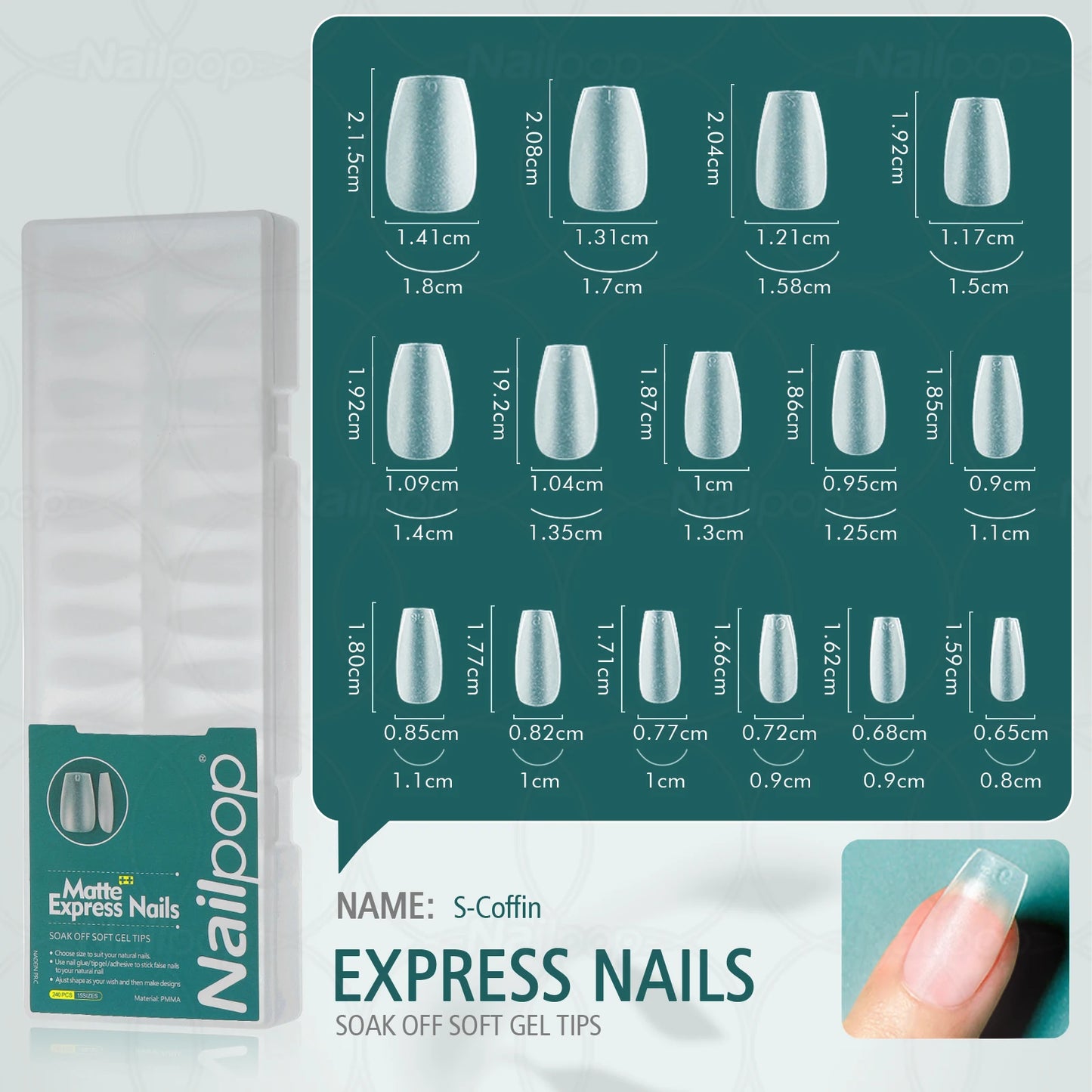 NailPop Matte False Soft Nail Tips – 240PCS No Buffing Needed Nail Extensions | NailPop Elite