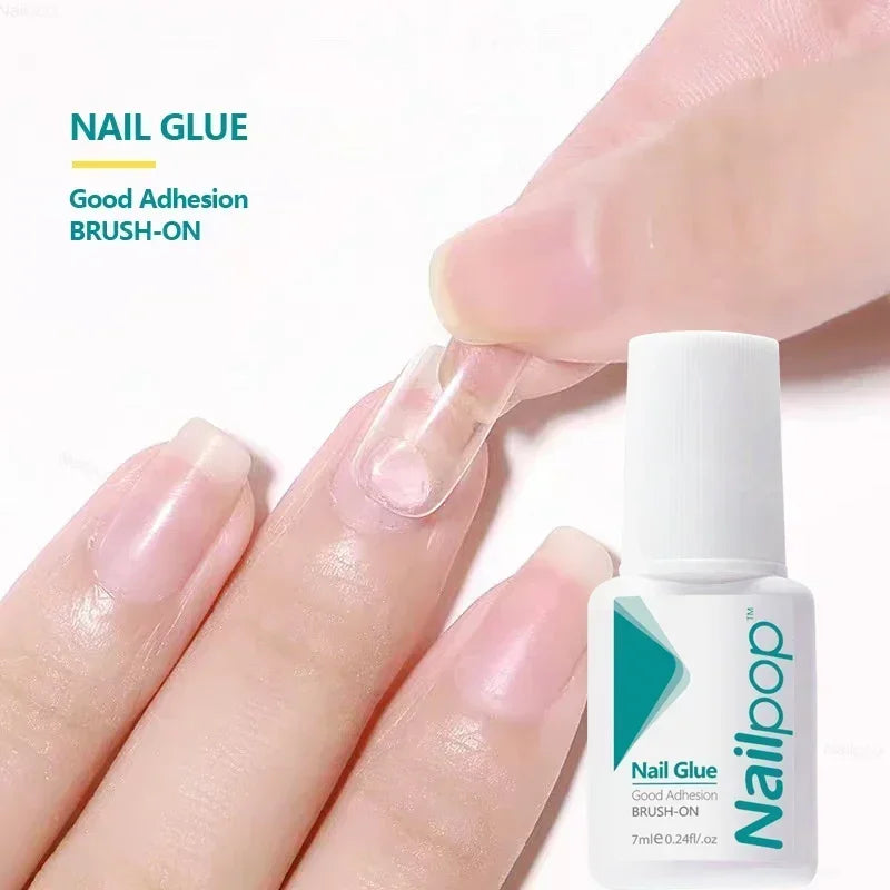 NailPop Nail Glue for False Tips – Glitter Acrylic Nail Adhesive with Brush | NailPop Elite