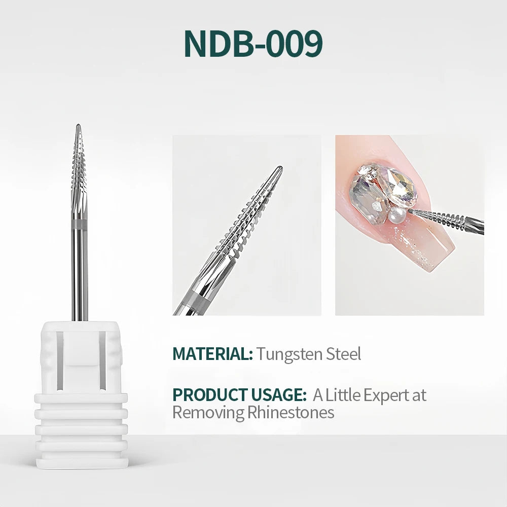 NailPop Nail Drill Bits Set – Tungsten Carbide Sanding Bits for Nail Drill E-File, Cuticle Cleaner & Gel Polish Remover