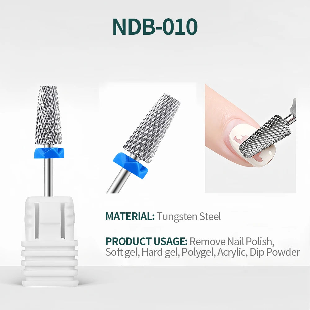 NailPop Nail Drill Bits Set – Tungsten Carbide Sanding Bits for Nail Drill E-File, Cuticle Cleaner & Gel Polish Remover