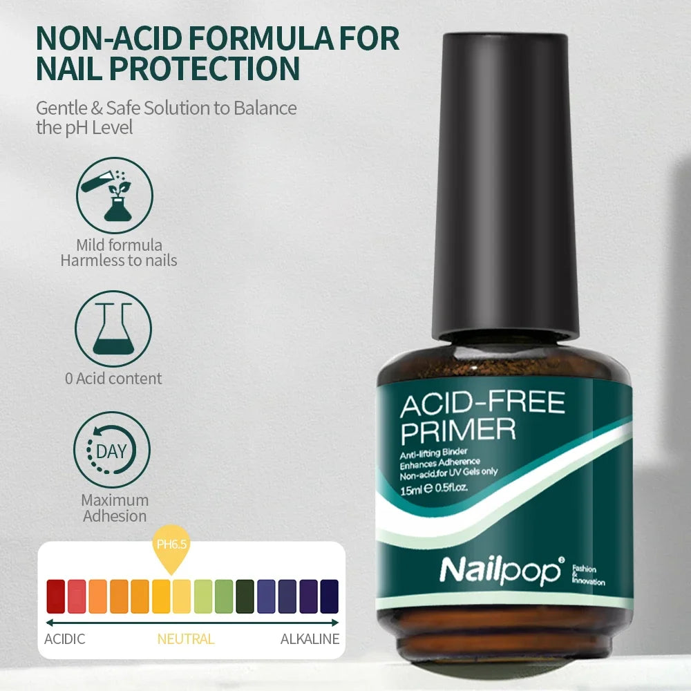 NailPop Nail Dehydrator and Primer – Acid-Free Nail Prep for Acrylic & Gel | NailPop Elite