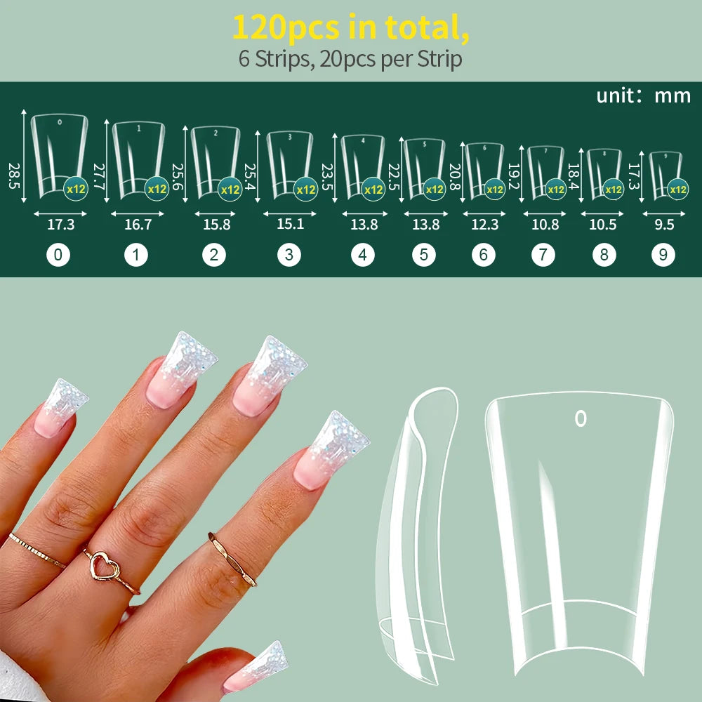 NailPop Duck Shape Nail Tips – 120PCS Half Cover Short Acrylic Extension Tips | NailPop Elite