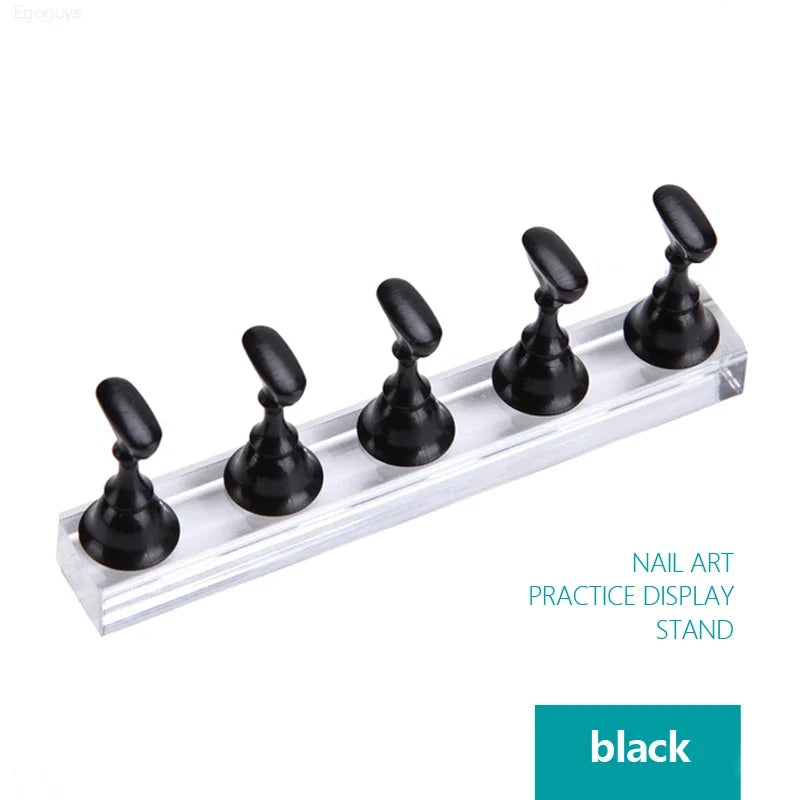 NailPop 5PCS False Nail Tips Practice Display Stand Set – Magnetic Chess Board for Gel & Polish Color Display