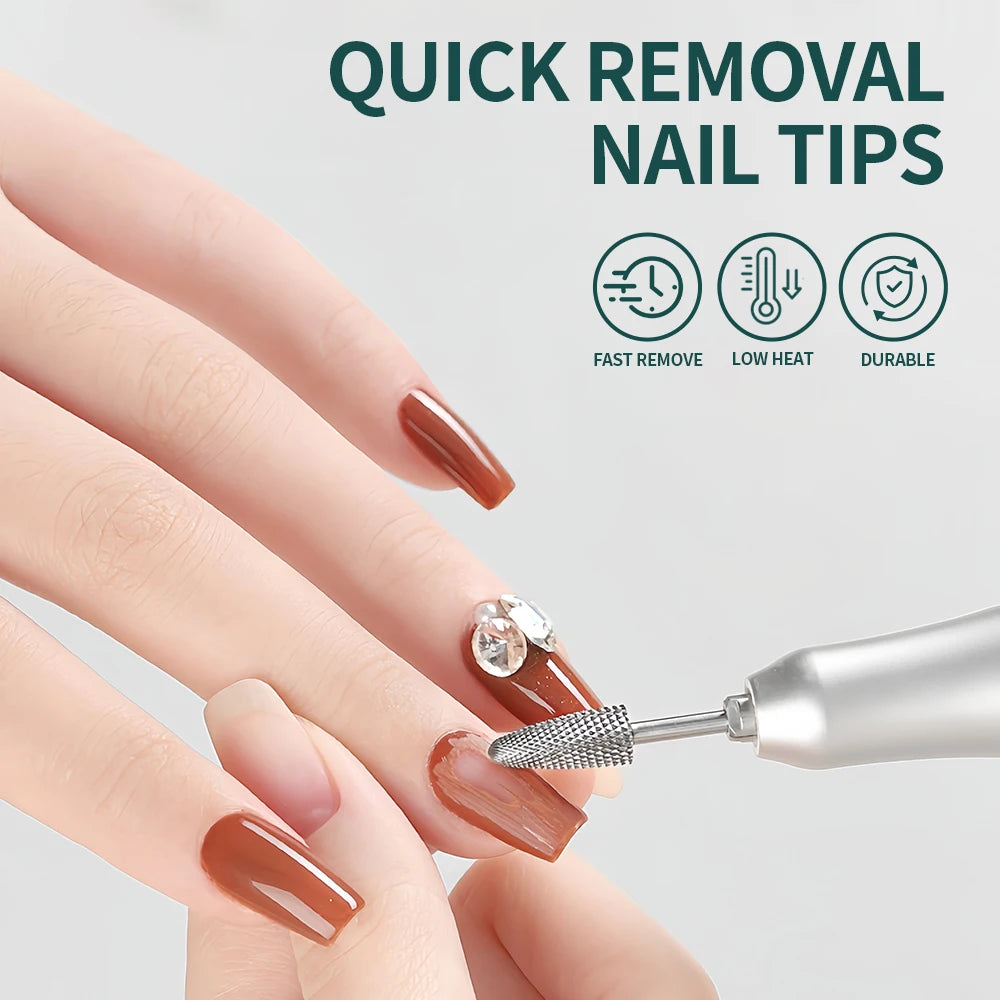 NailPop Nail Drill Bits Set – Tungsten Carbide Sanding Bits for Nail Drill E-File, Cuticle Cleaner & Gel Polish Remover