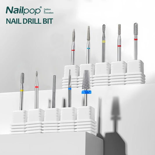Tungsten carbide nail drill bits set e-file cuticle cleaner – NailPop Elite