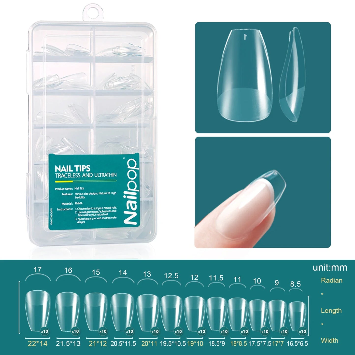 NailPop Soft Gel Tips – Short & Medium Length Acrylic Artificial Nail Capsules | NailPop Elite