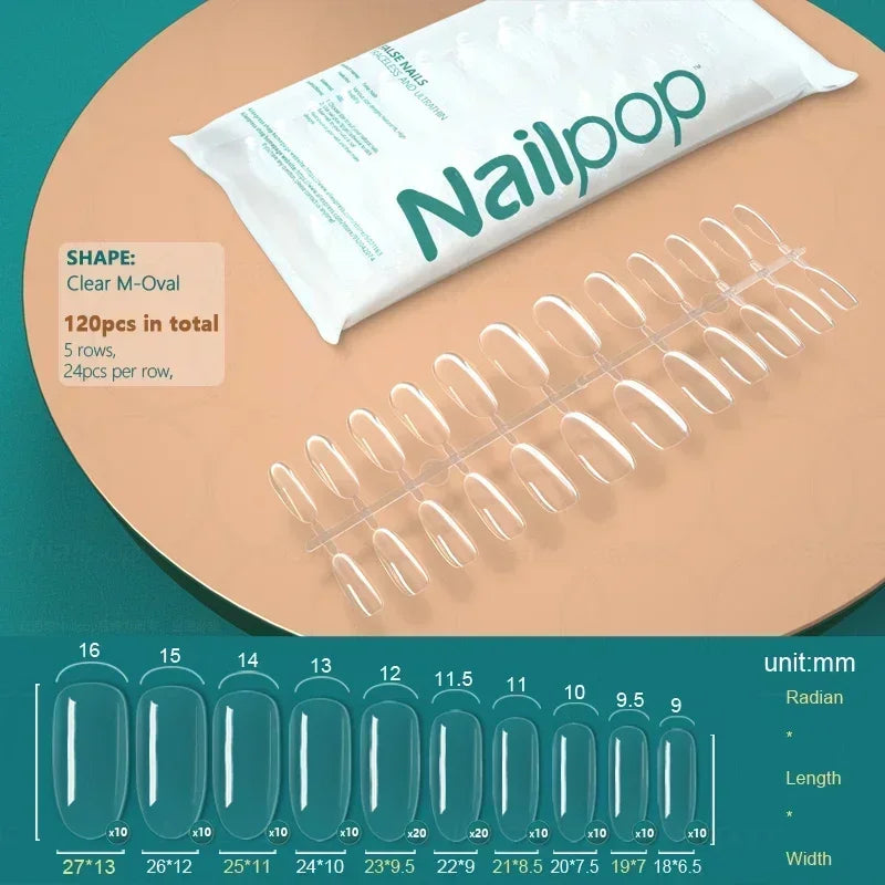 120pcs Full Cover Coffin Soft Gel Nail Tips – Durable & Stylish Extensions | NailPop Elite