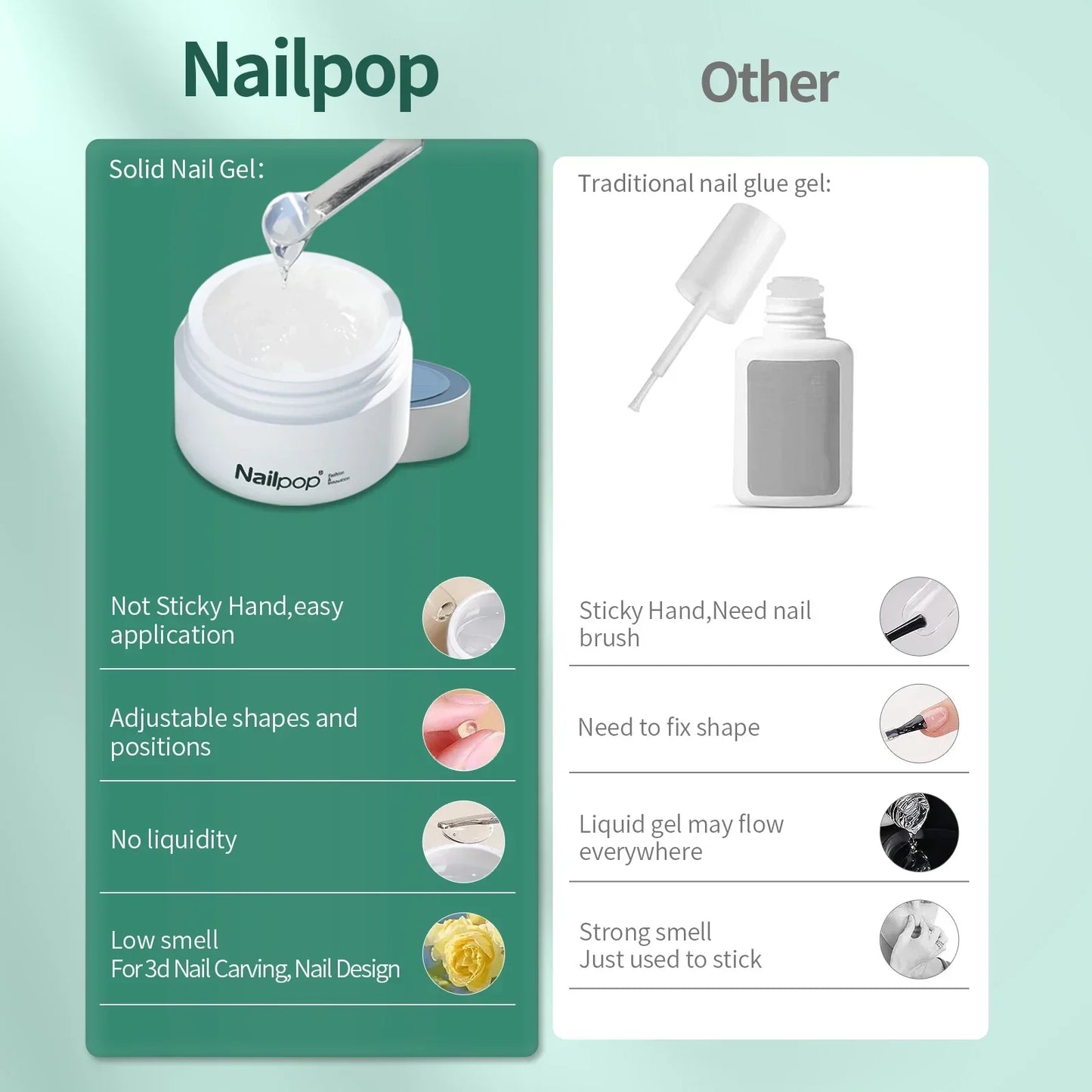 NailPop Solid Builder Gel – Non-Sticky Sculpting Gel for 3D Nail Art | NailPop Elite