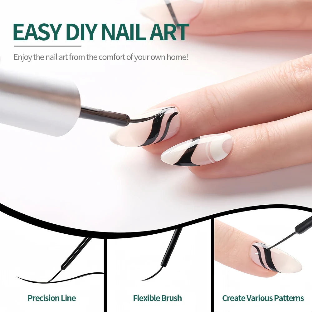 Glitter swirl nail art liner gel polish set – NailPop Elite