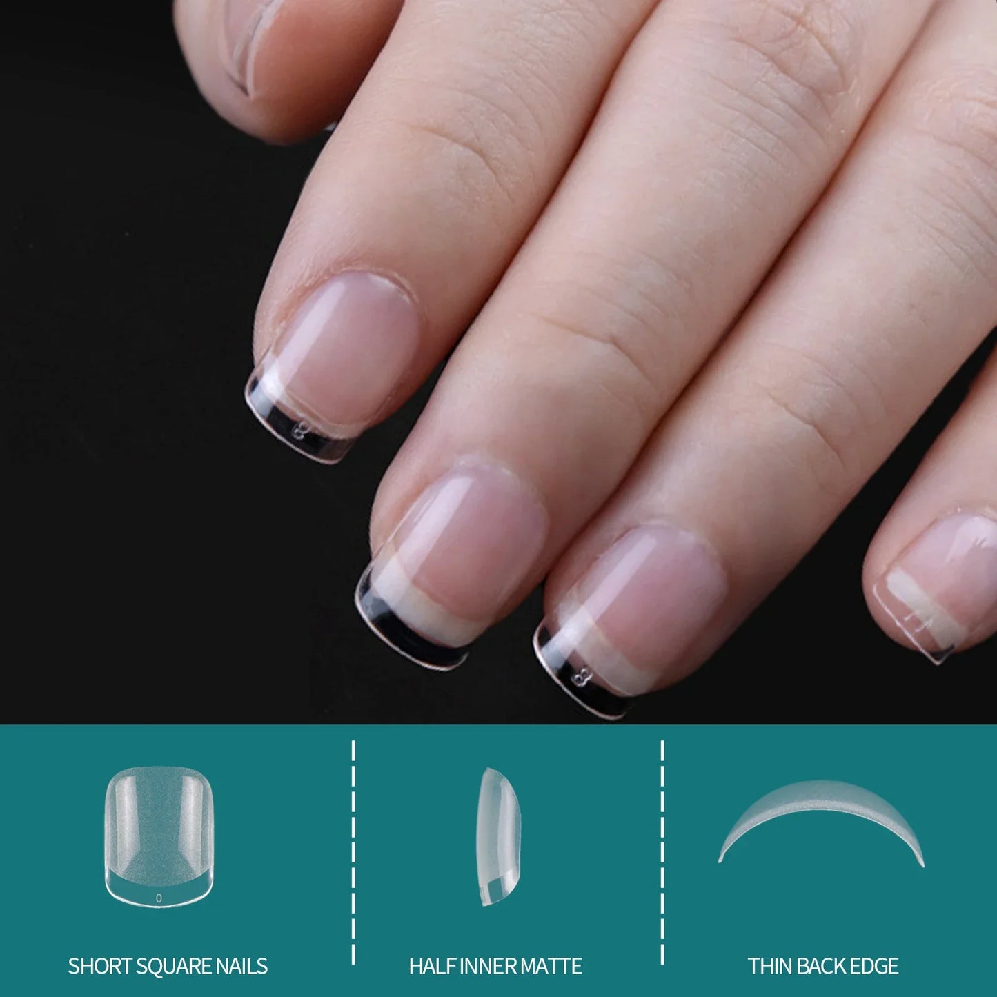 120/600pcs Nail Tips – Extra Short Almond, Coffin & Square Styles | NailPop Elite