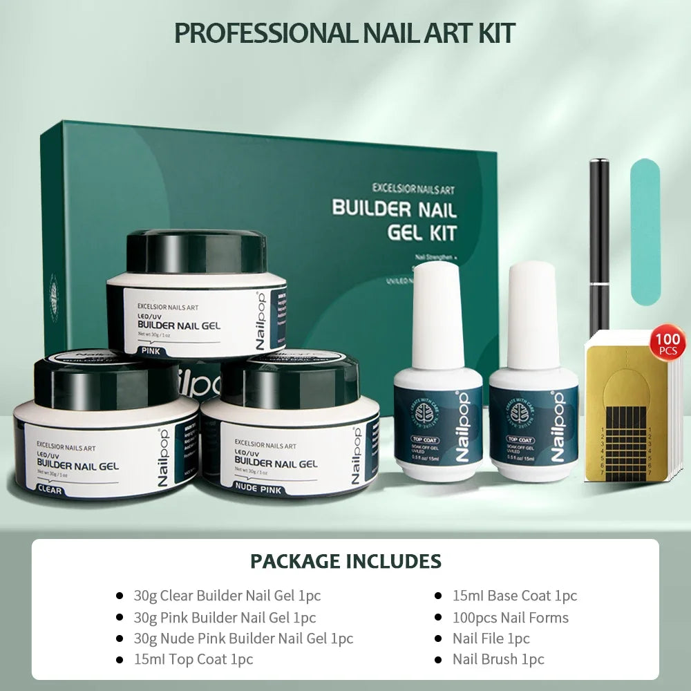 Professional nail extension gel kit 3 colors – NailPop Elite