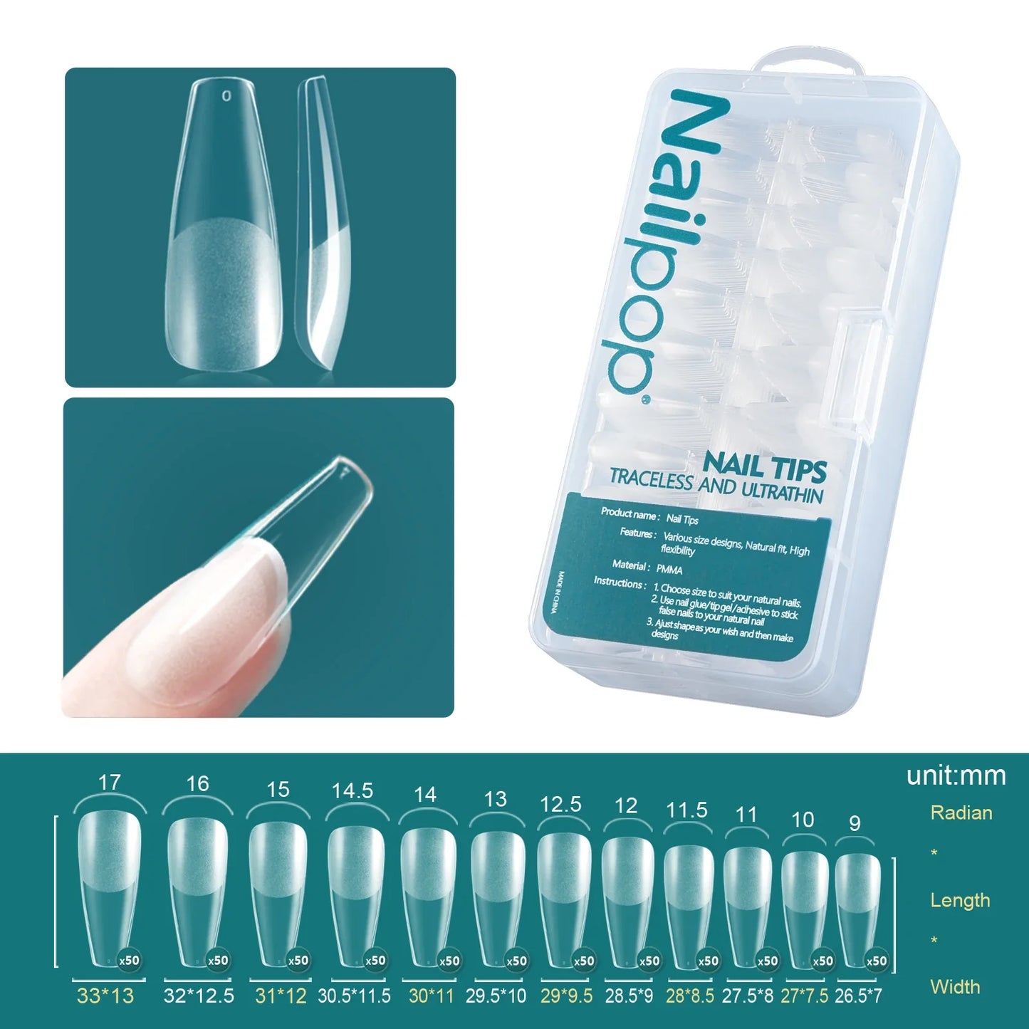 NailPop 600PCS Soft Gel Tips – Short & Medium Length Acrylic Material Artificial Nail Capsules | NailPop Elite