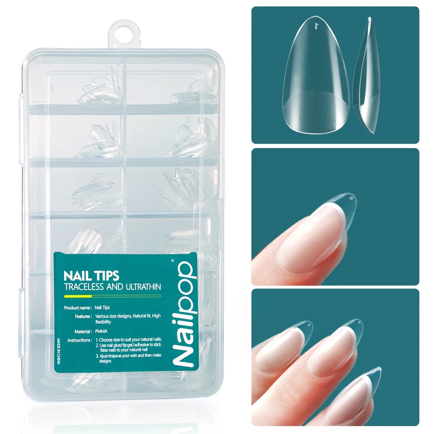 Soft gel nail tips 120pcs short medium length capsules – NailPop Elite
