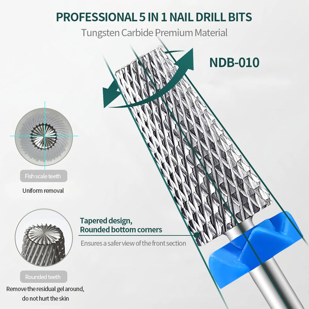 Carbide nail drill bit set for gel polish remover tool – NailPop Elite
