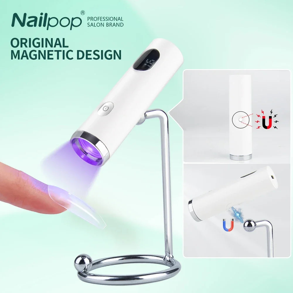 Handheld mini UV nail lamp portable rechargeable curing light – NailPop Elite