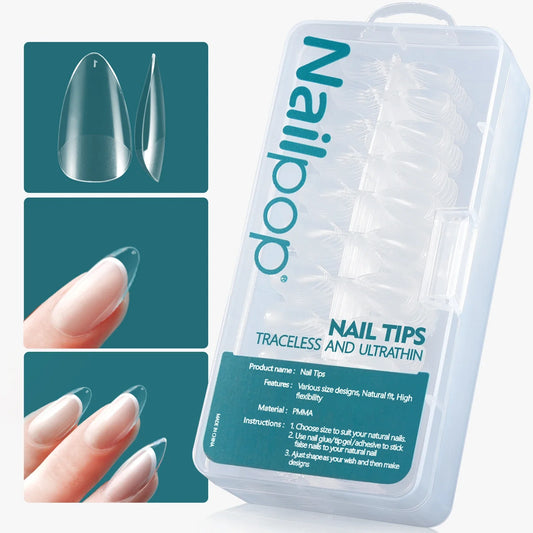 NailPop 600PCS Soft Gel Tips – Short & Medium Length Acrylic Material Artificial Nail Capsules | NailPop Elite