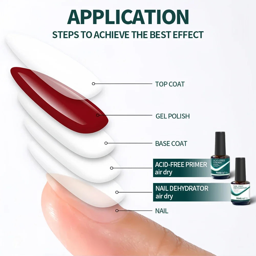 NailPop Nail Dehydrator and Primer – Acid-Free Nail Prep for Acrylic & Gel | NailPop Elite