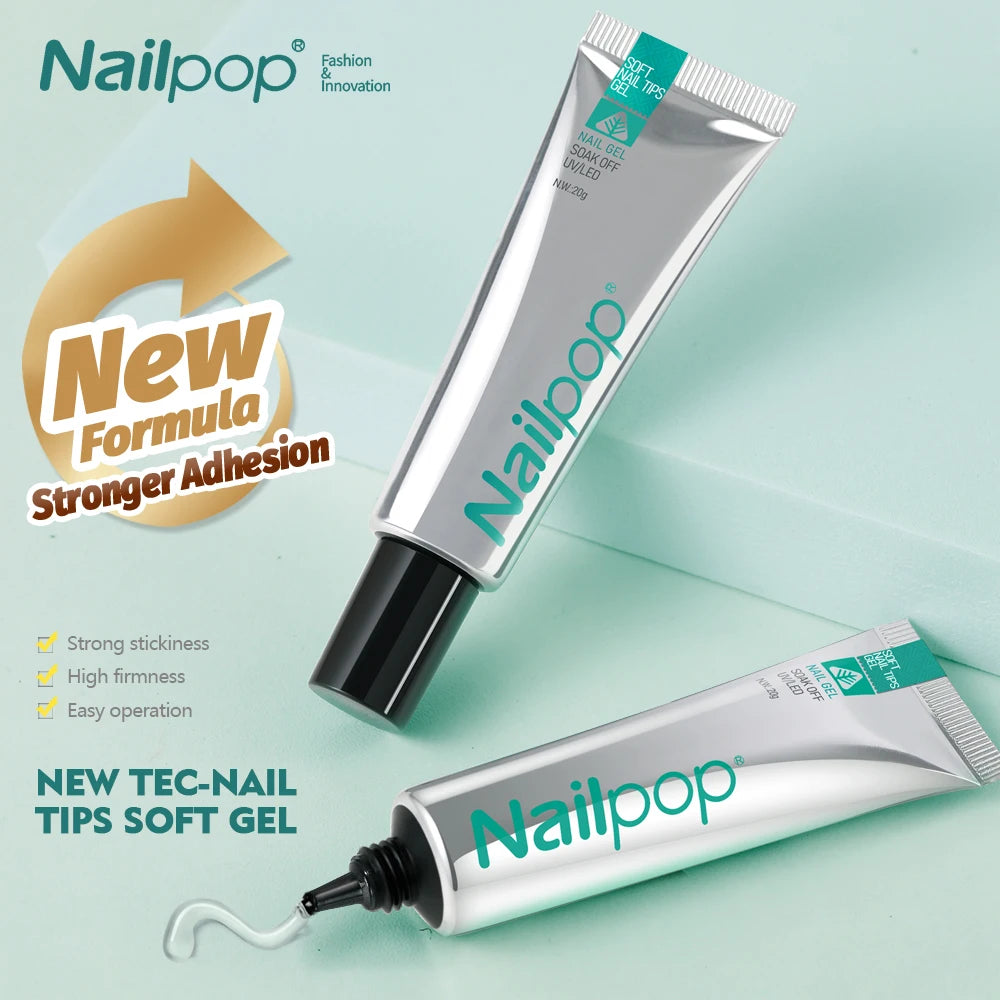 NailPop Pro Soft Nail Tips Gel Glue – 20g Long-Lasting Adhesive | NailPop Elite