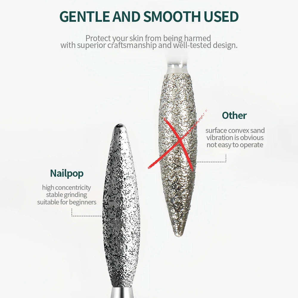 Professional tungsten nail drill bits for cuticle cleaning – NailPop Elite