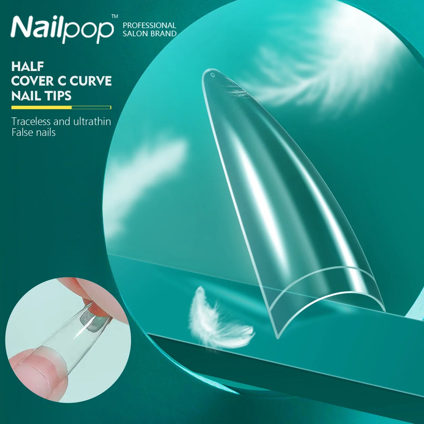 C Curve Nail Tips – Coffin, Stiletto & Square Styles | NailPop Elite