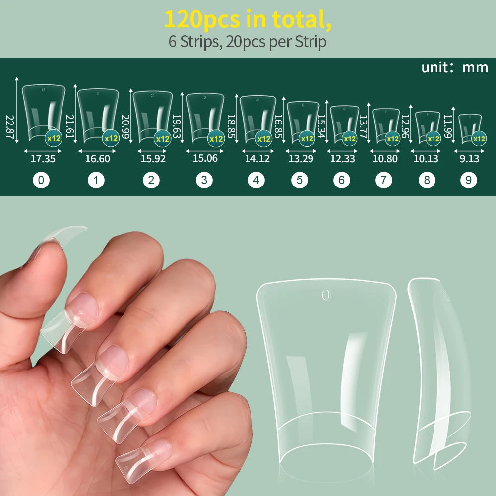 NailPop Duck Shape Nail Tips – 120PCS Half Cover Short Acrylic Extension Tips | NailPop Elite