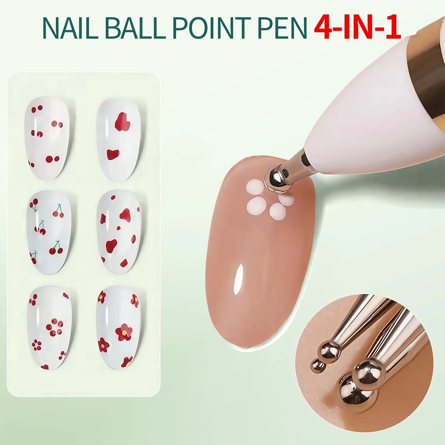 NailPop 4-IN-1 Nail Art Dotting Pen – Precision Rhinestone & Manicure Tools | NailPop Elite