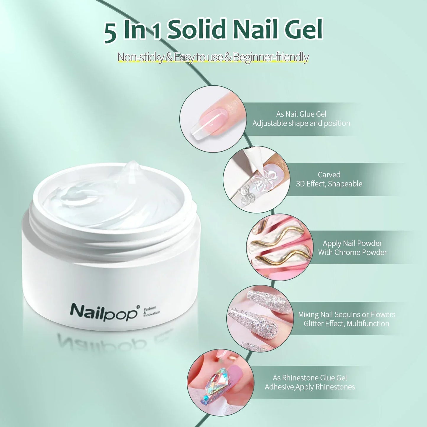 NailPop Solid Nail Patch Gel – Gummy Adhesive for Capsule Tips | NailPop Elite