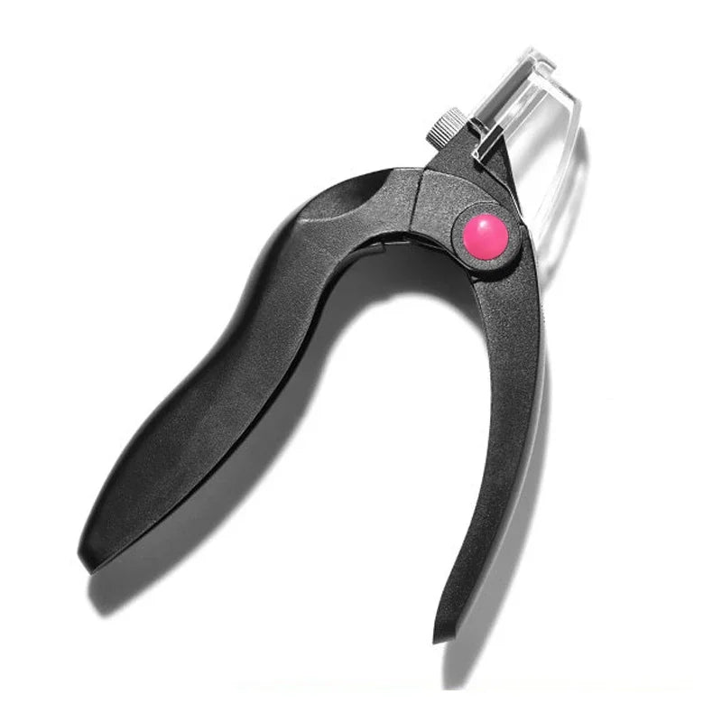 NailPop Acrylic Nail Clippers – Black Professional Dial Stainless Steel Blade for Fake Nail Trimming