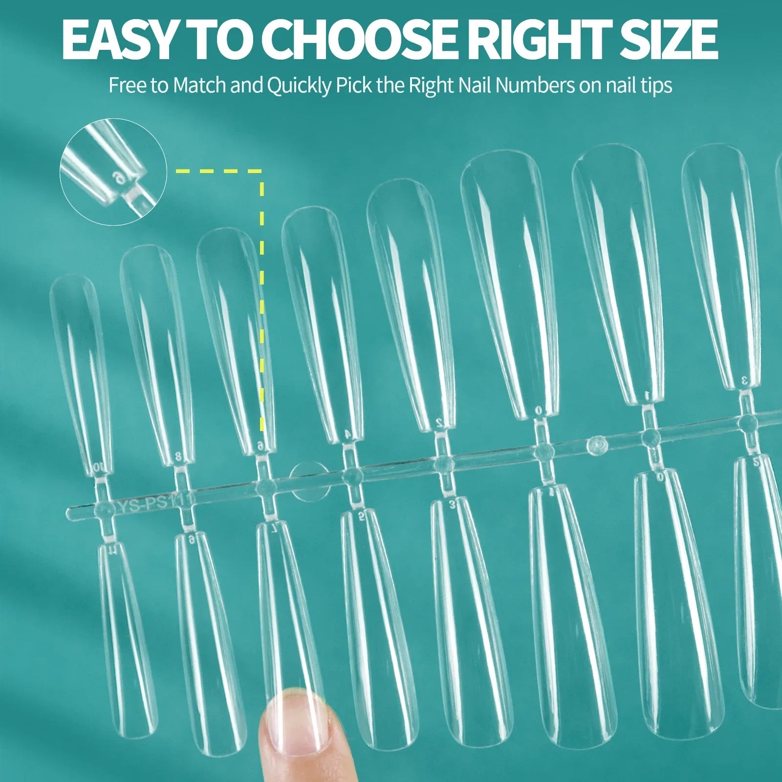 Professional XXL nail extension tips clear acrylic – NailPop Elite