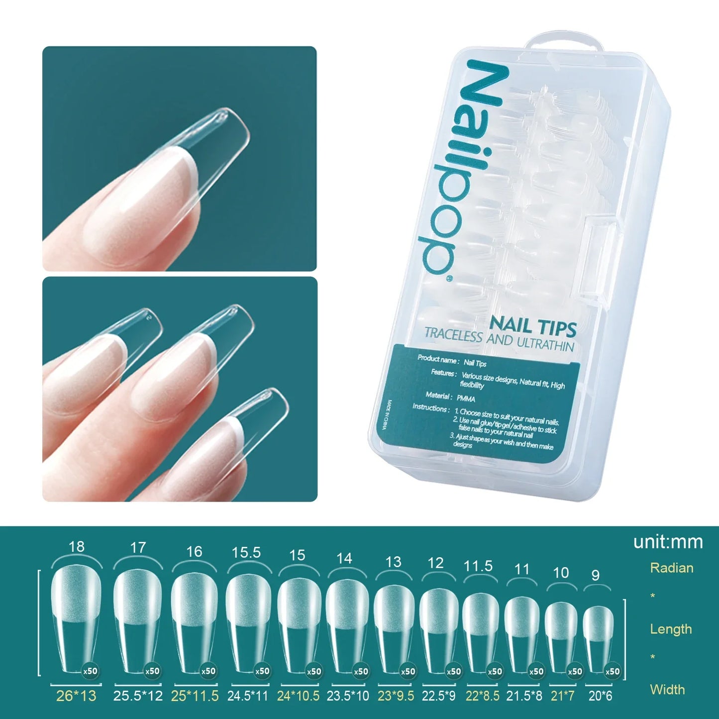NailPop 600PCS Soft Gel Tips – Short & Medium Length Acrylic Material Artificial Nail Capsules | NailPop Elite