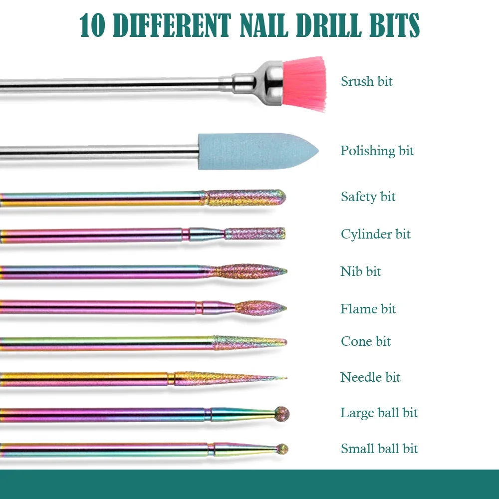 Milling cutter nail drill bits for gel removal filing – NailPop Elite