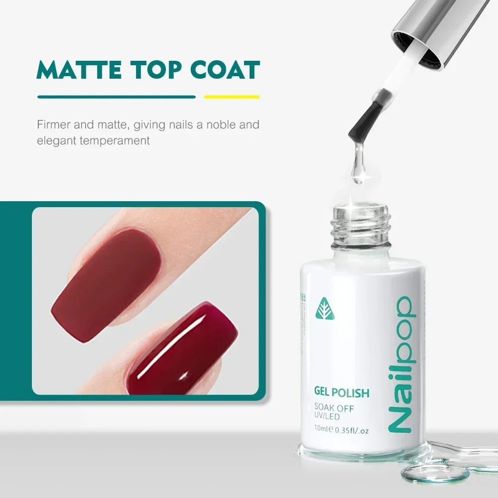 NailPop Rubber Base Gel & Top Coat – 10ml Soak-Off UV/LED Gel | NailPop Elite