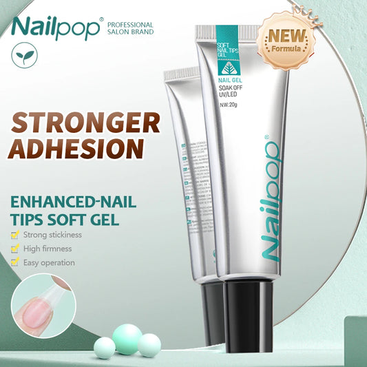 NailPop Soft Nail Tips Gel Glue – 20g Long-Lasting UV Adhesive | NailPop Elite