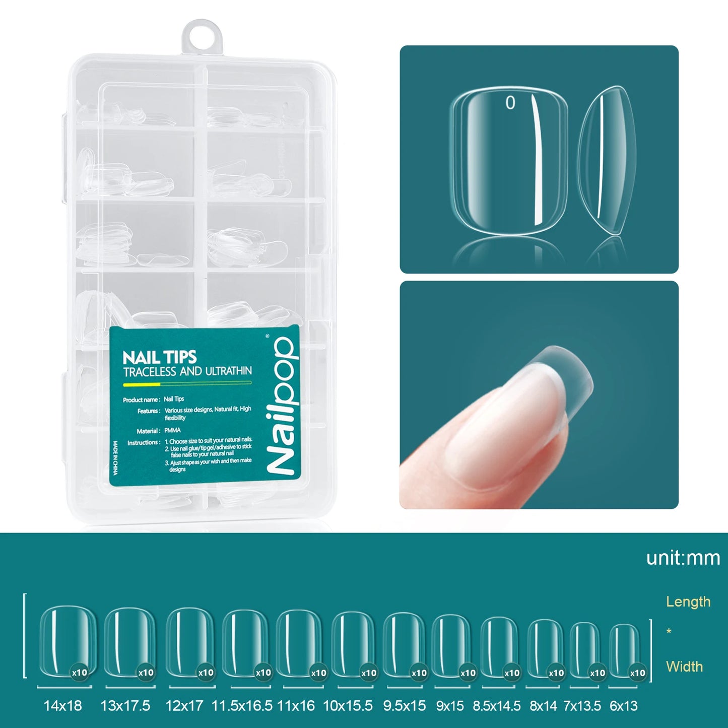 NailPop Soft Gel Tips – Short & Medium Length Acrylic Artificial Nail Capsules | NailPop Elite