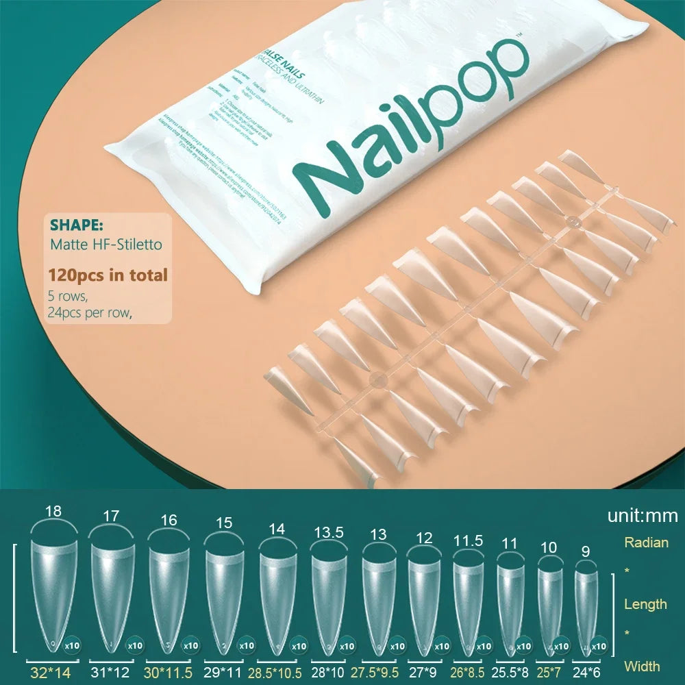 C Curve Nail Tips – Coffin, Stiletto & Square Styles | NailPop Elite