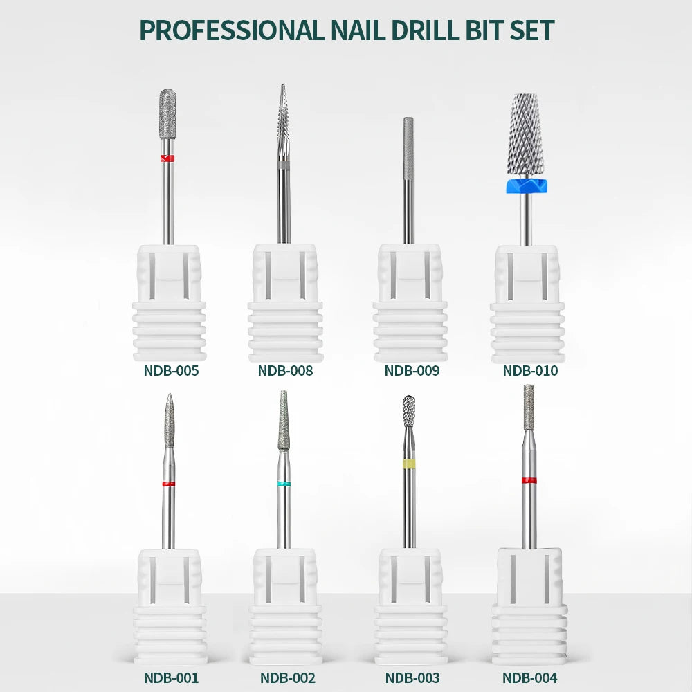 NailPop Nail Drill Bits Set – Tungsten Carbide Sanding Bits for Nail Drill E-File, Cuticle Cleaner & Gel Polish Remover