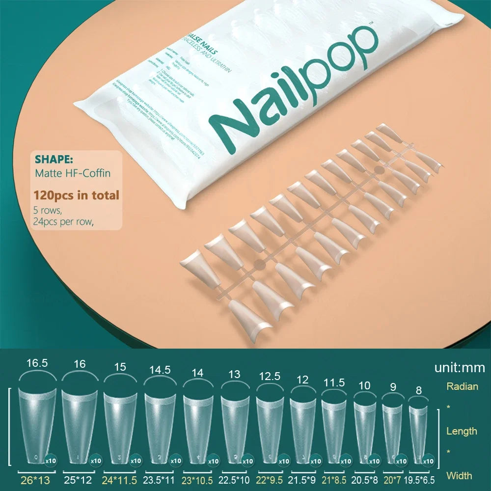 C Curve Nail Tips – Coffin, Stiletto & Square Styles | NailPop Elite