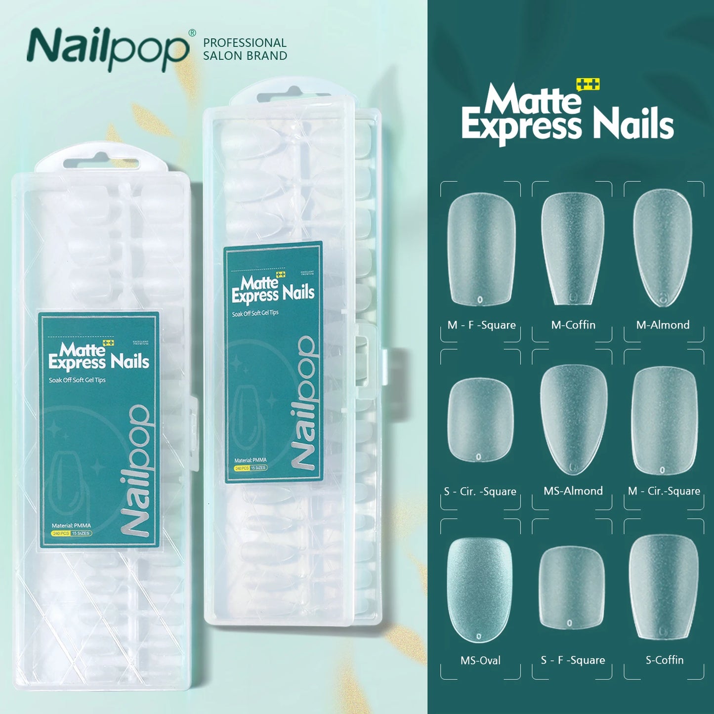 NailPop Matte False Soft Nail Tips – 240PCS No Buffing Needed Nail Extensions | NailPop Elite