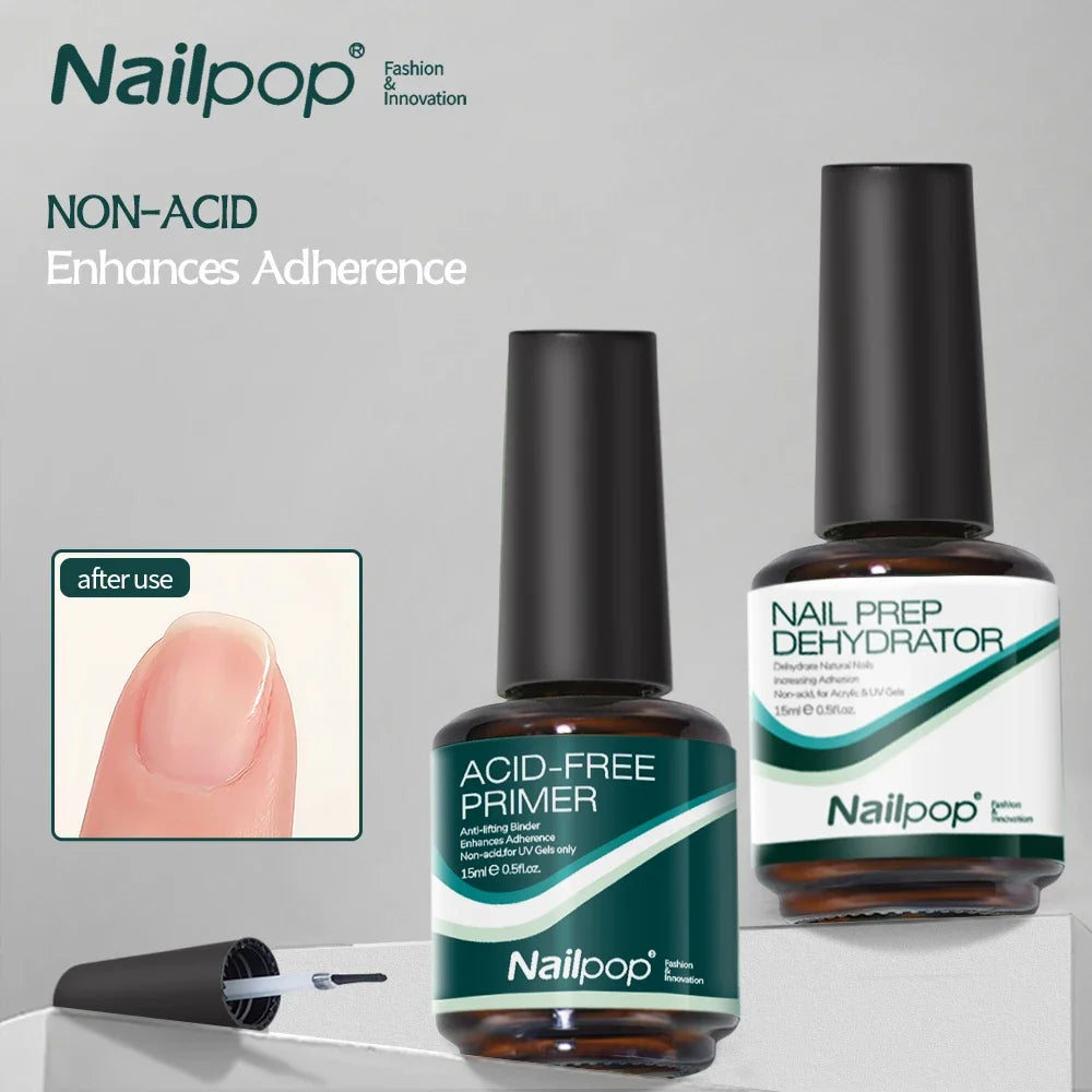 NailPop Nail Dehydrator and Primer – Acid-Free Nail Prep for Acrylic & Gel | NailPop Elite