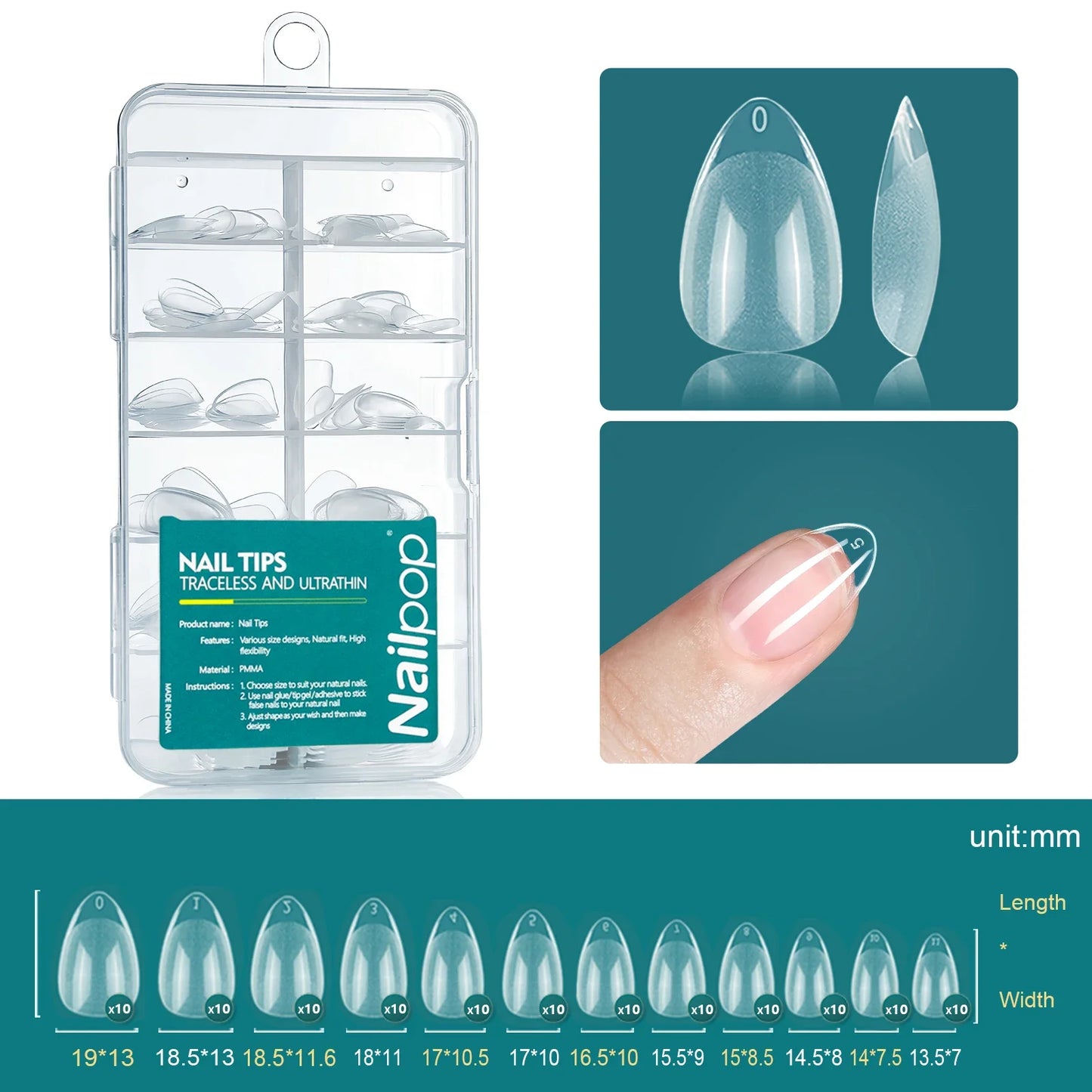 NailPop Soft Gel Tips – Short & Medium Length Acrylic Artificial Nail Capsules | NailPop Elite