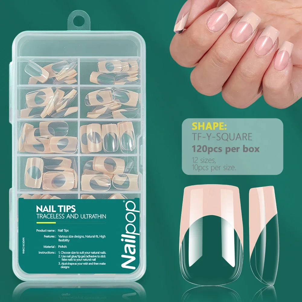 NailPop Soft Gel Tips – Short & Medium Length Acrylic Artificial Nail Capsules | NailPop Elite